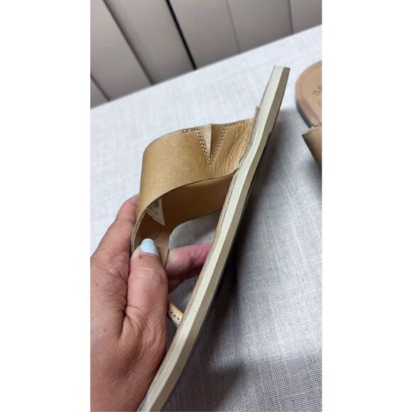 SPERRY TOPSIDERS SEAPORT TAN LEATHER SANDALS WOMENS SZ 9 - Picture 5 of 12